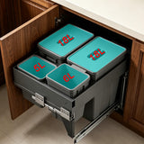 Silent Pull-Out Trash Can for Kitchen Cabinet, 47L Capacity with Damping Hook Design, Ideal for Kitchen, Bathroom & Office - Smooth Sliding Rails for Easy Access