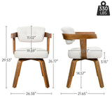 Art Leon Mid Century Modern Accent Chair 360° Swivel Desk Armchair White