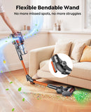 Cordless Vacuum Cleaner, 650W/55Kpa/70Mins Stick Vacuum Cleaners for Home with 180° Foldable Wand &3.3Ft Hose, Touch Screen AUTO-Mode, Wall Mount Charging, Fragrance, Vacuum for Floor/Carpet/Pet Hair