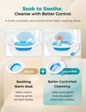 Pochik Sitz Bath for Toilet Seat Hemorrhoids and Postpartum Care, Yoni Steam Seat, Perineal Soaking, Collapsible, Flusher Hose, Drain Holes, Wider Seating Area - Blue
