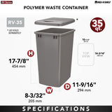 Rev-A-Shelf 2-Pack 35 Quart Polymer Replacement Trash Bin