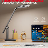 Honeywell Desk Lamp for Home Office, H6 Sunturalux™ Eye-Caring Led Desk Light, 800LM Dimmable Desk Lamp with Timer, Touch Control Tall Desk Reading Light, Table Lamp for Circle Webcam, Study, Bedroom