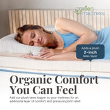 My Green Mattress Organic Latex Mattress Topper - 2 Inch GOLS Certified Dunlop Latex, GOTS Cotton Removable Cover, Breathable Soft Comfort Layer for Mattress Upgrade, Natural Color - Full XL