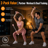 Salario Portable Cordless Battle Ropes – Home Gym Workout Equipment for Intensive Training & Core Strength, Ideal for Home, Office, Travel and Small Spaces(Black & Pink)