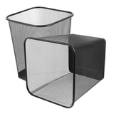 ABOOFAN Black Metal Mesh Wastebasket 2pcs with Solid Base for Office