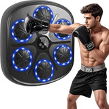 2025 Intelligent Music Boxing Machine for Adults,Black Music Workout Machine with Smart Display Screen Punching Machine, Electronic Boxing Trainer with Boxing Gloves