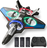 Tubokoro RC Planes with 3 Batteries for Kids Adults, Foam Remote Control Airplane Jet Helicopter Drone Toys for Kids Adults 8-12 12-16, Remote Control Plane Airplane Toys with Led Lights