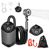 Debraltanner Portable Shower for Camping with 7800mAh Battery, Rechargeable Camping Shower with Intelligent LED Display, 3 Spray Modes, IPX8 Waterproof Outdoor Camp Pump for Hiking, Travel, Car, Pet