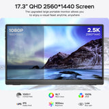MNN 17.3" QHD 165Hz USB-C HDMI Gaming Monitor