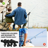 4 Pieces Fishing Rod Holder for Boat Adjustable Swivel Fishing Pole Holders Fishing Accessories, Black Liliful