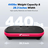 MERACH Vibration Plate Exercise Machine, Vibration Plate 440 Lbs Capacity, Bluetooth and Silicone Pedal, Stimulate Deep Fat, Vibration Plate (Magenta)