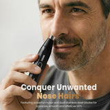 Nose Hair Trimmer for Men Women - HACLI Electric Painless Nose Hair Clipper, 8000RPM Powerful Motor, IPX7 Waterproof, Safe & Quiet, Replaceable Head, Travel Lock USB-C Rechargeable