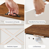 HOOBRO File Cabinet, Under Desk Small Filing Cabinet with Drawer, Rolling File Cart with Lid, Hanging File Organizer, White and Walnut