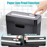 Shredder for Home Use, 8-Sheet Strip Cut Paper Shredder,Also Shred Card/Staple,Small Mini Document Shredder for Office,Portable Shredder Machine for Home, 3.2-Gal Bin Idealforce