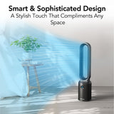 Comfort Zone 40-Inch Bladeless Tower Fan for Bedroom – Quiet Standing Fan with Remote Control, 9H Timer & Wide Area Oscillation – Turbocharged Airflow & Digital LED Display – Black