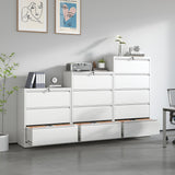 OPTYMIRA 5 Drawer Lateral File Cabinet with Lock,White Metal Filing Cabinet