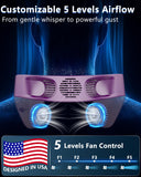 Neck Air Conditioner Portable Rechargeable,5500mah Cooling Neck Fans that Blow Cold Air,Best Cute Cold Piece of Metal Neck Cooler Ac,Noiseless Headphones Personal Cool Unit for Woman Man Kid Purple