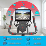 GOFLYSHINE Exercise Bikes Stationary,Exercise Bike for Home Indoor Cycling Bike for Home Cardio Gym,Workout Bike with pad Mount & LCD Monitor,Silent Belt Drive (Black-red) GOFLYSHINE