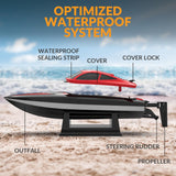VOLANTEXRC RC Boat 20MPH Fast Remote Control Boat for Adults 2.4Ghz Toy Boat for Pools and Lake with 2 Rechargeable Batteries Toys Gifts for Adults, Red