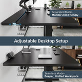 Electric Standing Desk Adjustable - 60 x 30 Inch Sit Stand Desk with Flip-Top Cable Management
