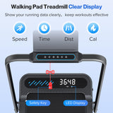 Foldable Treadmill with 10% Incline, 4 in 1 Compact Walking Pad Treadmill with Handle Bar for Home Small Spaces, 3.0HP Portable Quiet