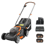 WORX 40V 17" Cordless Lawn Mower for Small Yards, 2-in-1 Electric Mower Cuts Quiet, Compact & Lightweight Push Lawn Mower