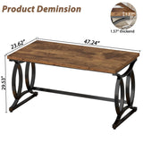 HSH Modern Home Office Computer Desk, Rustic Brown Wood Writing Desk, 47”