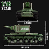 BESTYMXY RC Tanks Heng Long Russia KV-2 Heavy Tank, 1/16 2.4ghz Russian Tank Model That Shoots, Remote Control Tank Vehicles with Sound & Light for Ages 14+