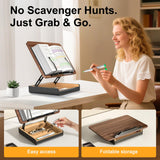 HUMANCOZY Book Stand with Storage, Book Holder for Reading Hands Free
