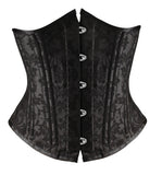 SHAPERX Women's Waist Training Corsets Underbust Heavy Duty 26 Steel Boned Hourglass Silhouette Body Shaper, SZ1912-2-Black-XS