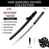 Hand Forged 1045 Carbon Steel Four Winds Wakizashi Full Tang Sword