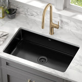 KRAUS Pintura 32-inch Porcelain Enameled Steel Undermount Single Bowl Kitchen Sink in White, KE1US32GWH