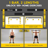 HOXWC Pilates Equipment, Portable Pilates Bar Kit with Resistance Bands, Professional Adjustable Heavy Duty Squat Workout Equipment for Men, Home Gym Muscle Strength Training, Full Body Exercise