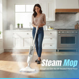 Steam Mop, Multi-Surface Steam Cleaner with Handheld Steamer for Floor Cleaning, Tile & Grout, Hardwood, Carpet, Windows, Washable Pads, Lightweight Swivel Head