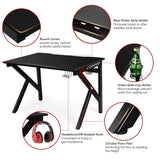 E-Sports Computer Desk Table with Large Ergonomic Surface and Heavy Duty Construction for Home or Office