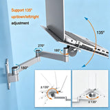 Wall Mount Laptop Stand with Detachable Mouse Tray, Supports Up to 8KG
