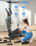 Niceday Elliptical Exercise Machine, Elliptical Machine for Home, Magnetic Elliptical Trainer with 15.5IN Stride, 16 Resistance Levels, 400LBS Loading Capacity Brown