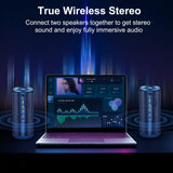 Portable Bluetooth Speaker, Bluetooth 5.4 Wireless Speaker with 20W HD Loud Stereo Sound, 20H Playtime, IP7 Waterproof, LED Lights, TWS Pairing, Built-in Mic, for Outdoor, Party, Home, Gift, Blue