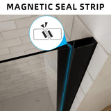 Royal Guard 24"-25.4" W x 72" H Frameless Pivot Shower Door,Swing Shower Glass Doors with 1/4"(6mm) Clear SGCC Tempered Glass,Reversible Installtion,Matte Black