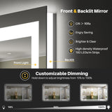Briivue 66x36 Inch LED Bathroom Mirror with Lights, Backlit & Front Lit