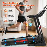 Winfita Treadmill with 12% Auto Incline, 3.5HP Folding Treadmills for Home with 300 LBS Capacity, 8MPH Speed, 17'' Wide Belt, App, 64 Programs, Heart Rate, USB Charging Port, BMI Detector