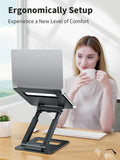 tounee Laptop Stand for Desk Adjustable Height, Telescopic Computer Stand with Pull Out