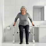Onpickly Toilet Safety Rails for Seniors, 350lbs Heavy Duty Toilet Safety Frame & Grab Bars, Triple Stability with 2 Suction Cups & Rear Bar, Adjustable Height & Width Toilet Rail
