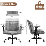 Criss Cross Chair with Wheels & Flip Arms, Wide Cross Legged Office Chair with Adjustable Tilt Criss-Cross Desk Chair