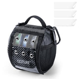 Goture 3 Outlet Holes Fishing Line Storage Bag, Clear View Window Fishing Line Case, Removable Divider Fishing Line Organizer, Water-resistant Surface, Tangle-free Leader Line Spool Bag
