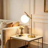 IPEDWO Mid Century Gold Table Lamp,Modern Globe Bedside Desk Lamps