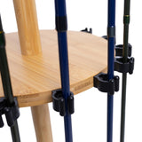 Ussuris Fishing Pole Rod Racks—Floor Stand Bamboo Fishing Gear Equipment Storage Organizer, Easy Installation - Round rods holder