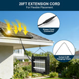 14W Solar & USB-C Bug Zapper Outdoor, 7500mAh Mosquito Zapper with 365–395nm UV Light, Dusk to Dawn Sensor, IPX5 Waterproof, Fly Trap for Patio Garden Backyard Deck Camping