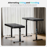 EUREKA ERGONOMIC Frosted Glass Gaming Standing Desk with Drawers, 55 Inch Electric Standing Desk Adjustable Height, Sit Stand with Power Outlet & USB, Home Office Work, Black