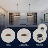 LUXRITE 4-Inch LED Trimless Recessed Spotlight with Nickel Reflector Trim Replacement 25W, 2000LM, 5CCT, 38° Beam Angle, Dimmable, Push-n-Lock, CRI90, Damp & IC Rated, ETL White + Nickel (4 Pack)